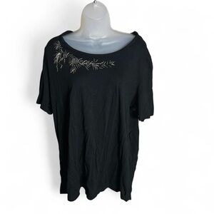 Black Beaded Women's Top